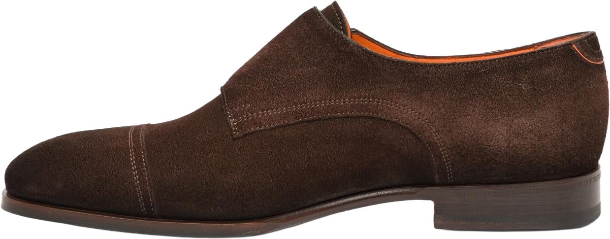 Santoni Heren Double Buckle Loafer Bruin