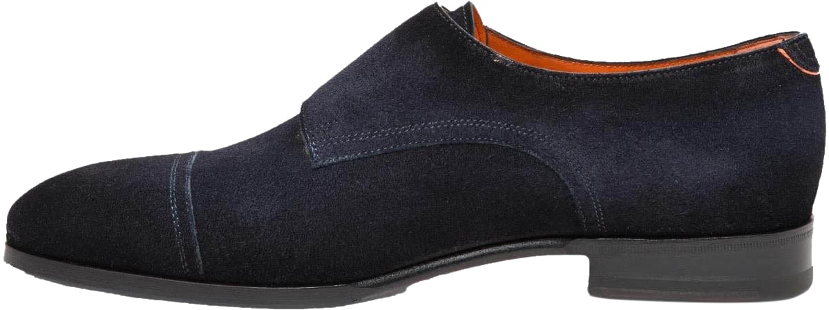 Santoni Heren Double Buckle Loafer Blauw