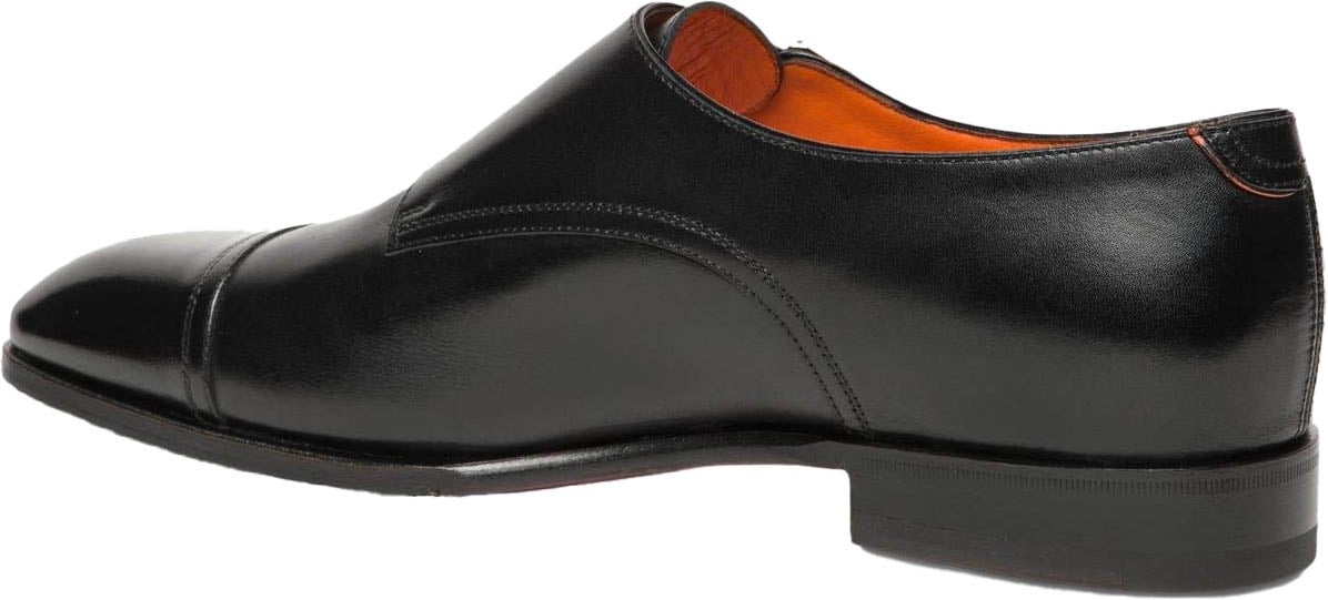 Santoni Heren Double Buckle Loafer Zwart