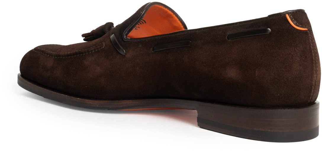 Santoni Flat Shoes Dark Brown Bruin