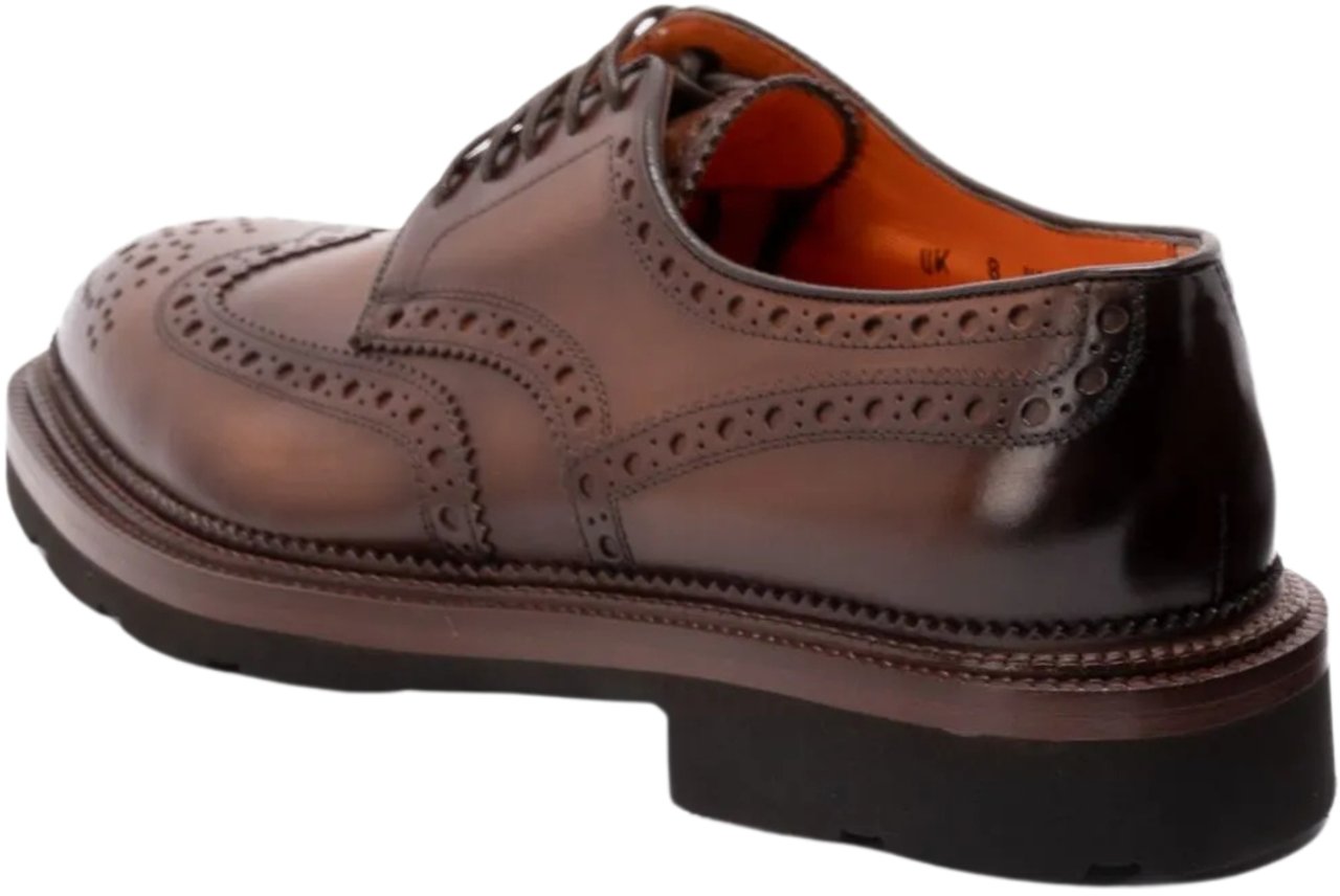 Santoni Flat Shoes Brown Bruin