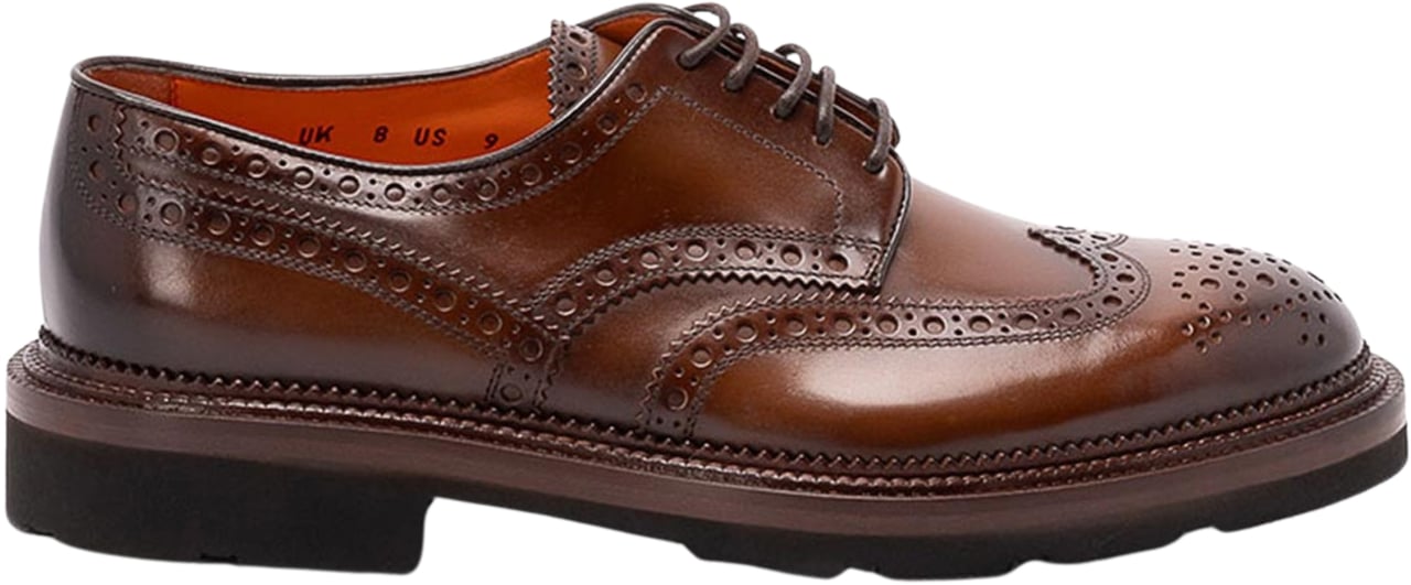 Santoni Flat Shoes Brown Bruin