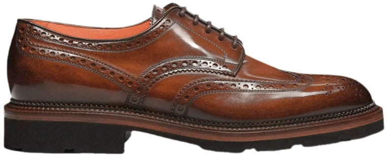 Santoni Flat Shoes Brown Bruin