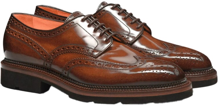 Santoni Flat Shoes Brown Bruin