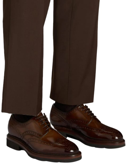 Santoni Flat Shoes Brown Bruin