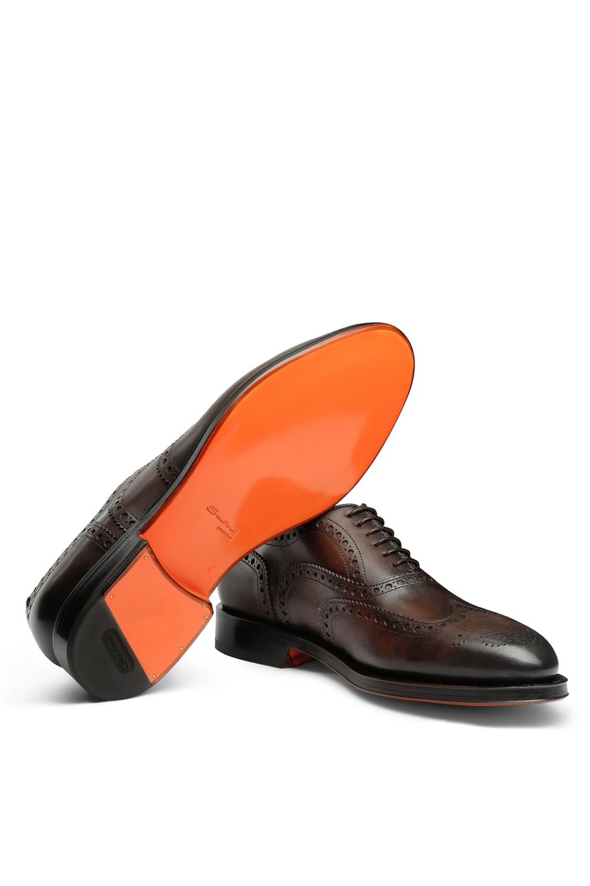 Santoni Enrico Model Leather Oxford Brogue Goodyear Grijs
