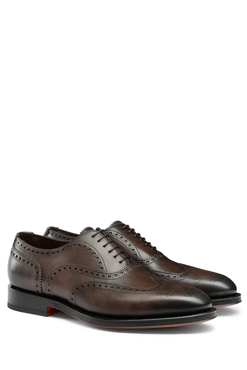 Santoni Enrico Model Leather Oxford Brogue Goodyear Grijs