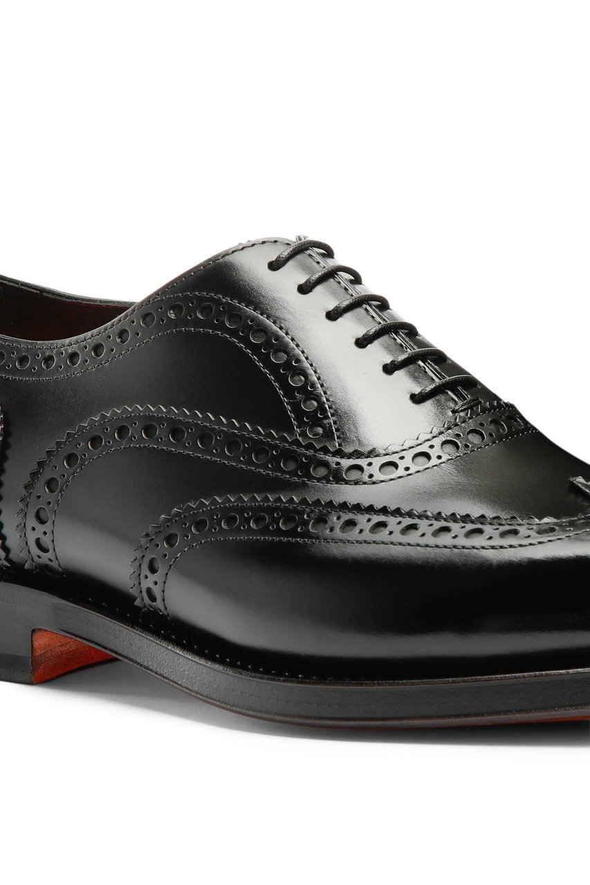 Santoni Enrico Model Leather Oxford Brogue Goodyear Zwart