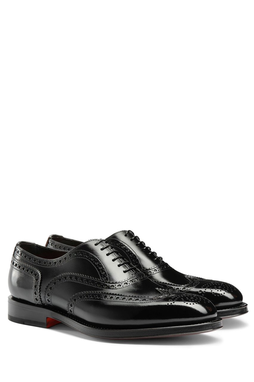 Santoni Enrico Model Leather Oxford Brogue Goodyear Zwart