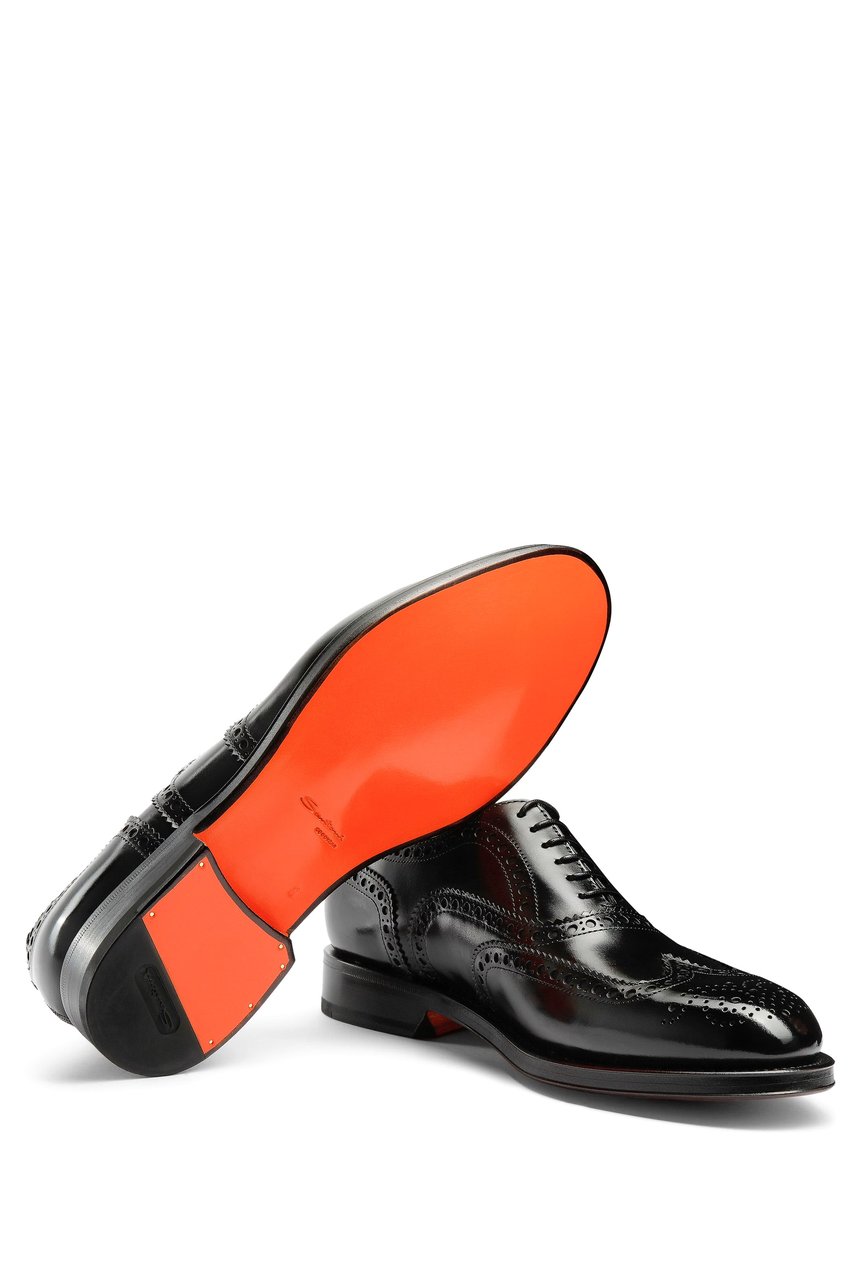 Santoni Enrico Model Leather Oxford Brogue Goodyear Zwart