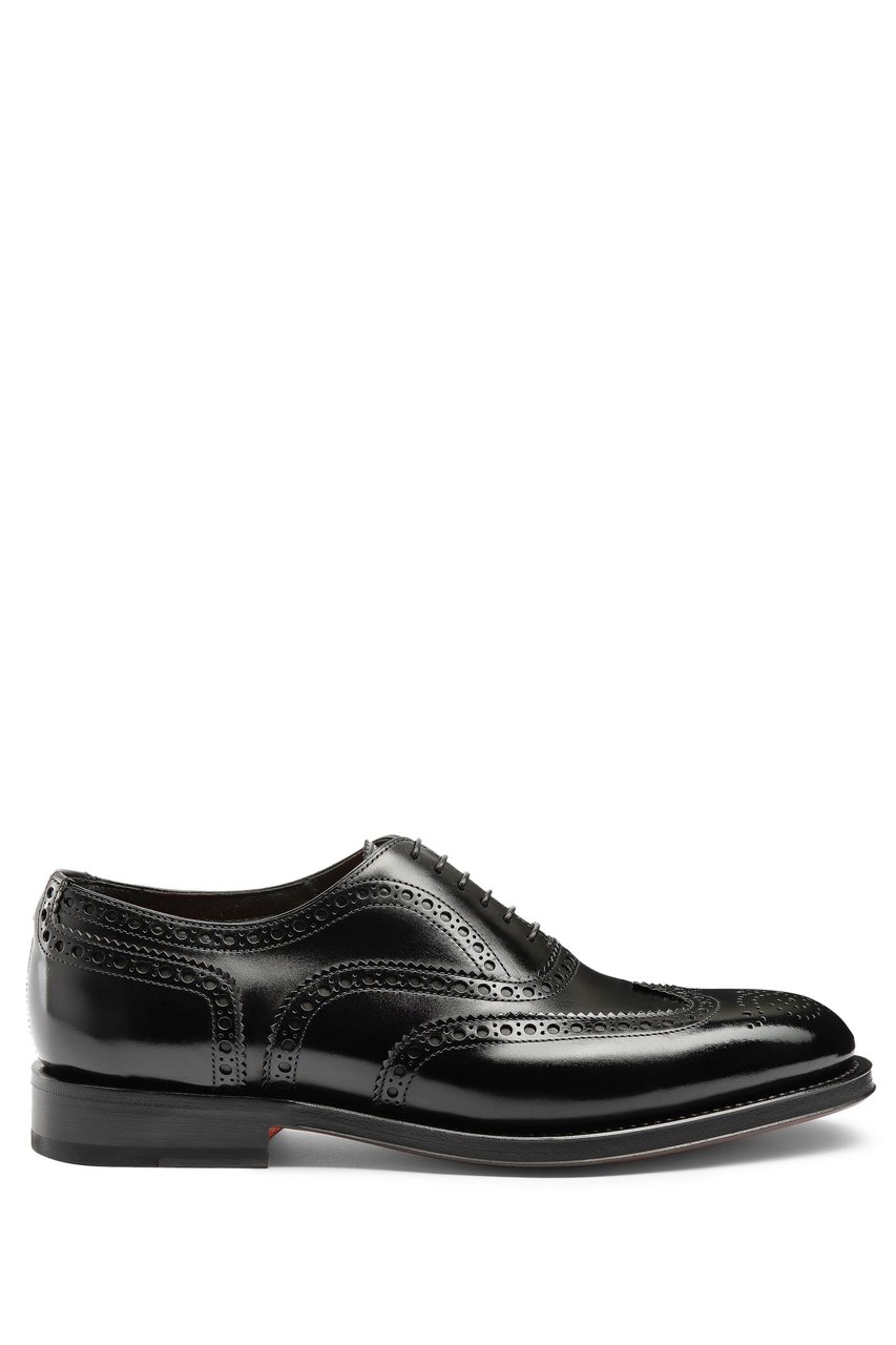 Santoni Enrico Model Leather Oxford Brogue Goodyear Zwart