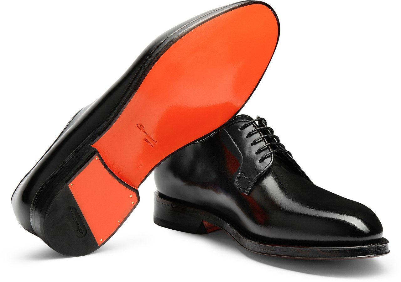 Santoni Leather derby laceup Wit