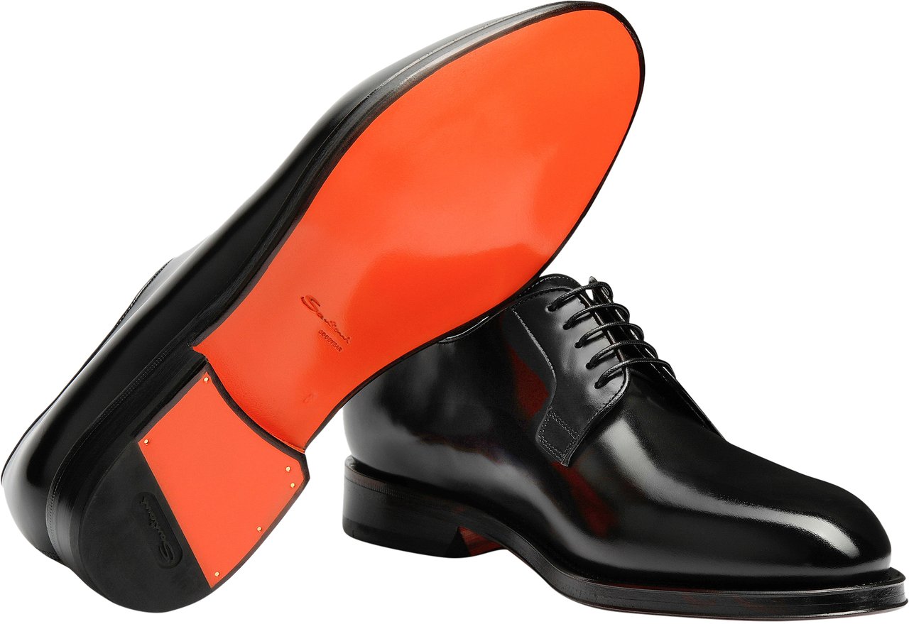 Santoni Leather derby laceup Wit