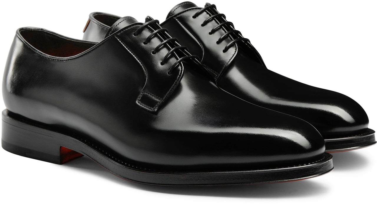 Santoni Leather derby laceup Wit