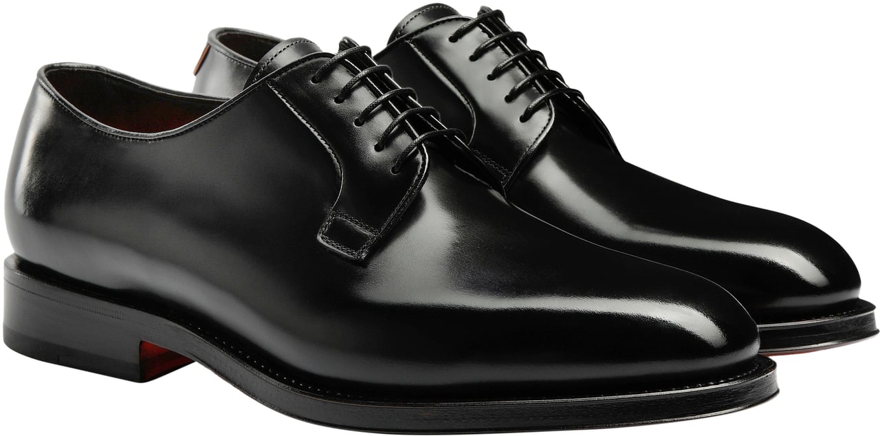 Santoni Leather derby laceup Wit