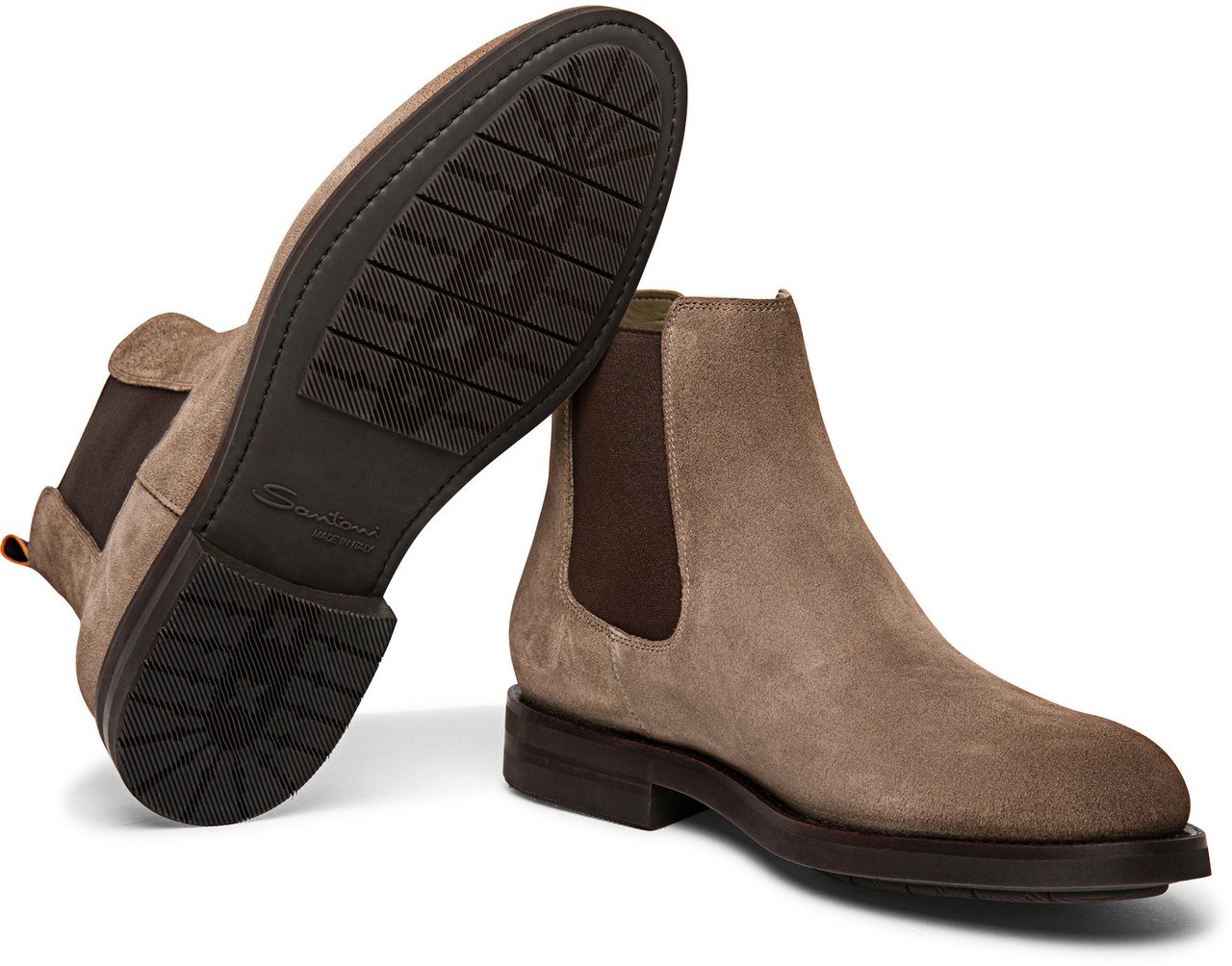 Santoni Men’s suede Chelsea boot Wit