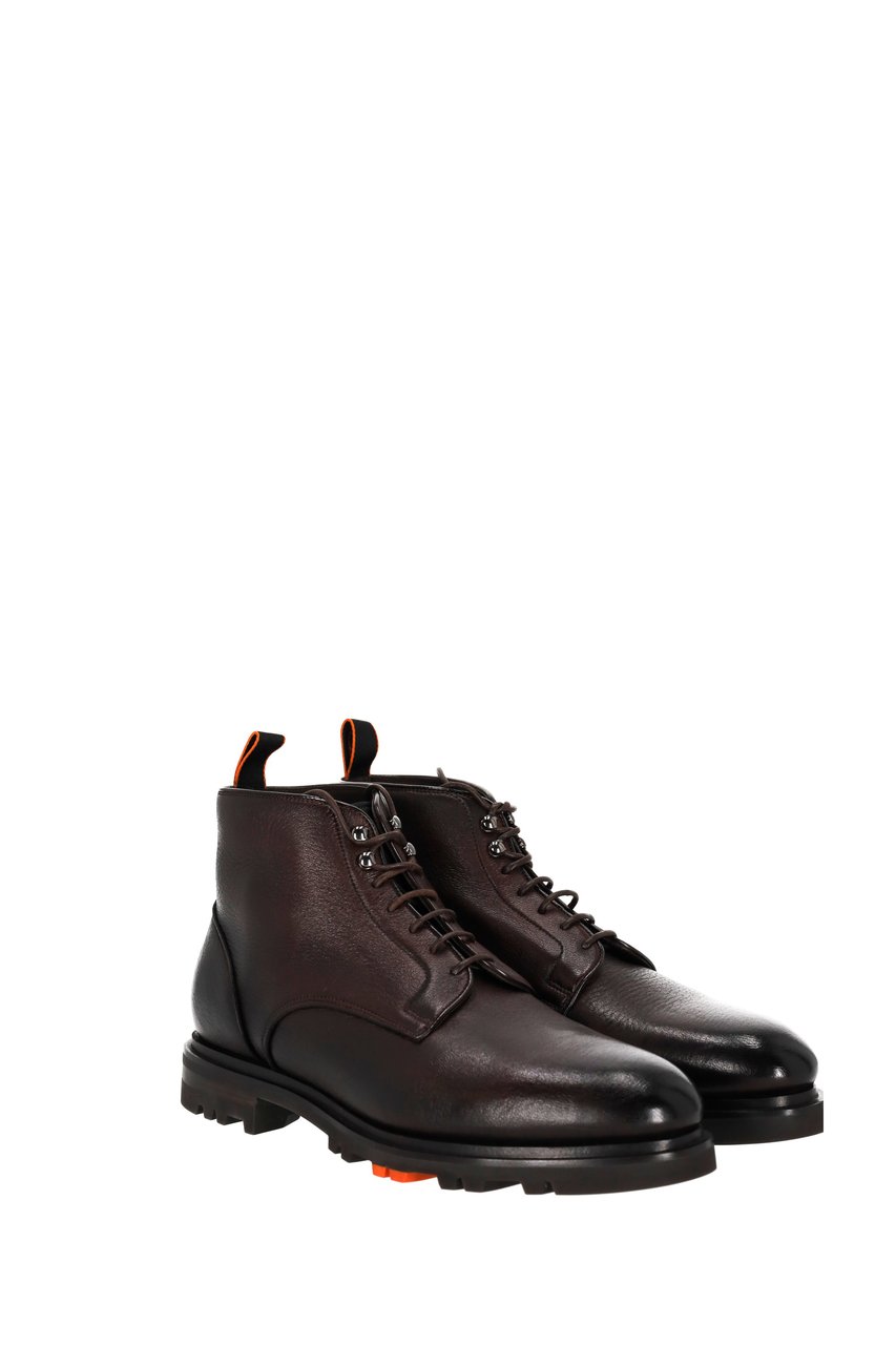 Santoni Deer Leather Polacchino Mod. Logan Zwart