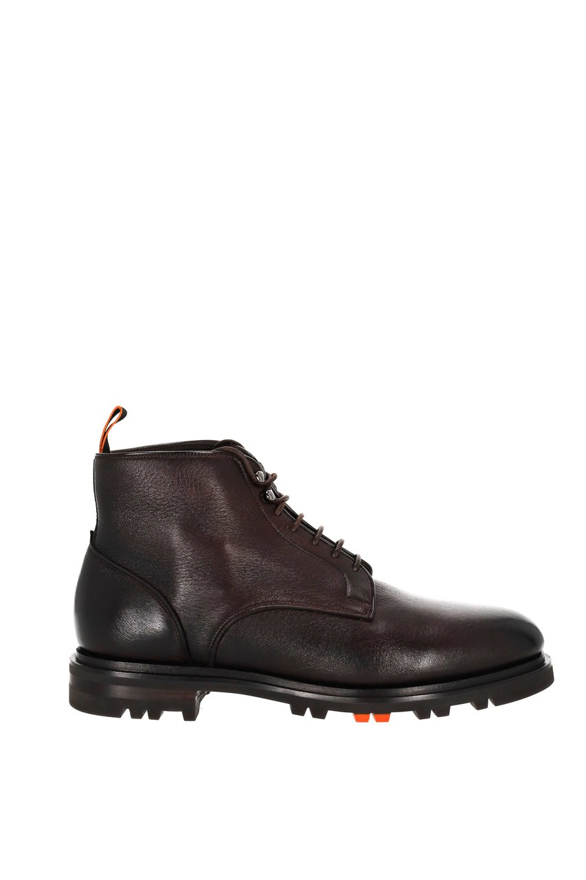 Santoni Deer Leather Polacchino Mod. Logan Zwart
