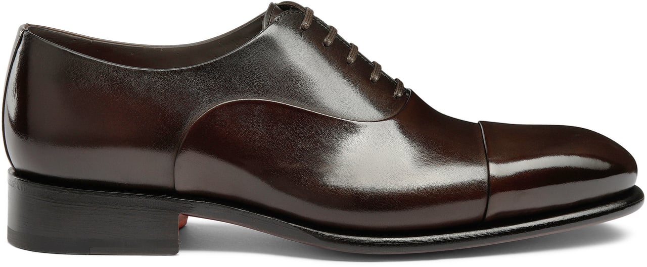 Santoni Men's polished leather Oxford shoe Wit