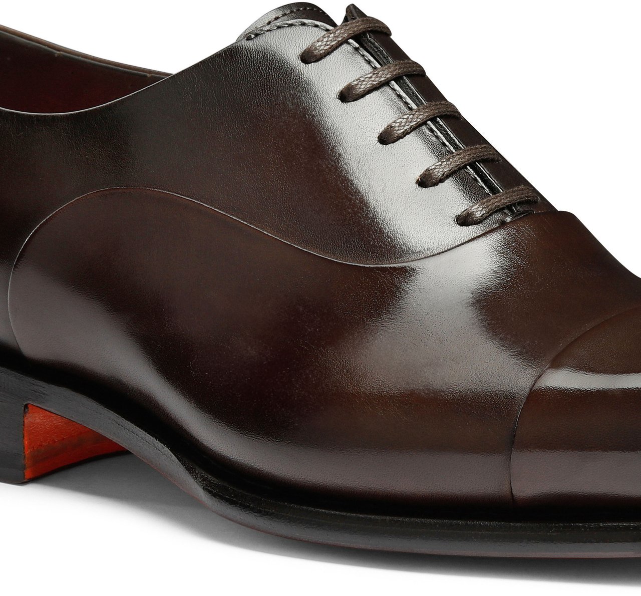 Santoni Men's polished leather Oxford shoe Wit