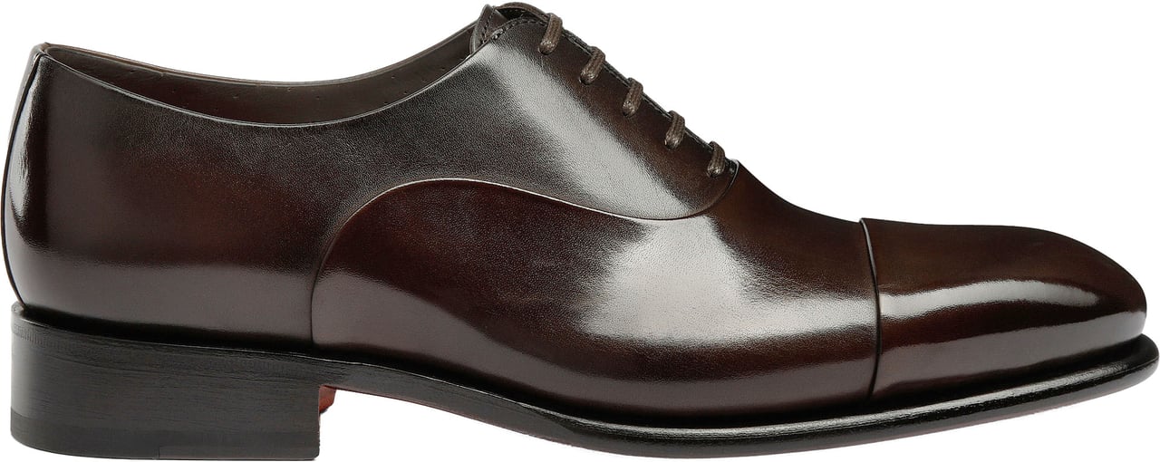 Santoni Men's polished leather Oxford shoe Wit