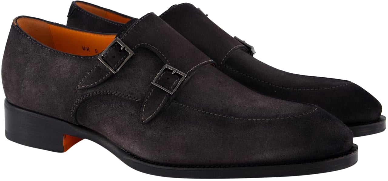 Santoni Heren Dyne Double Monk Bruin Bruin