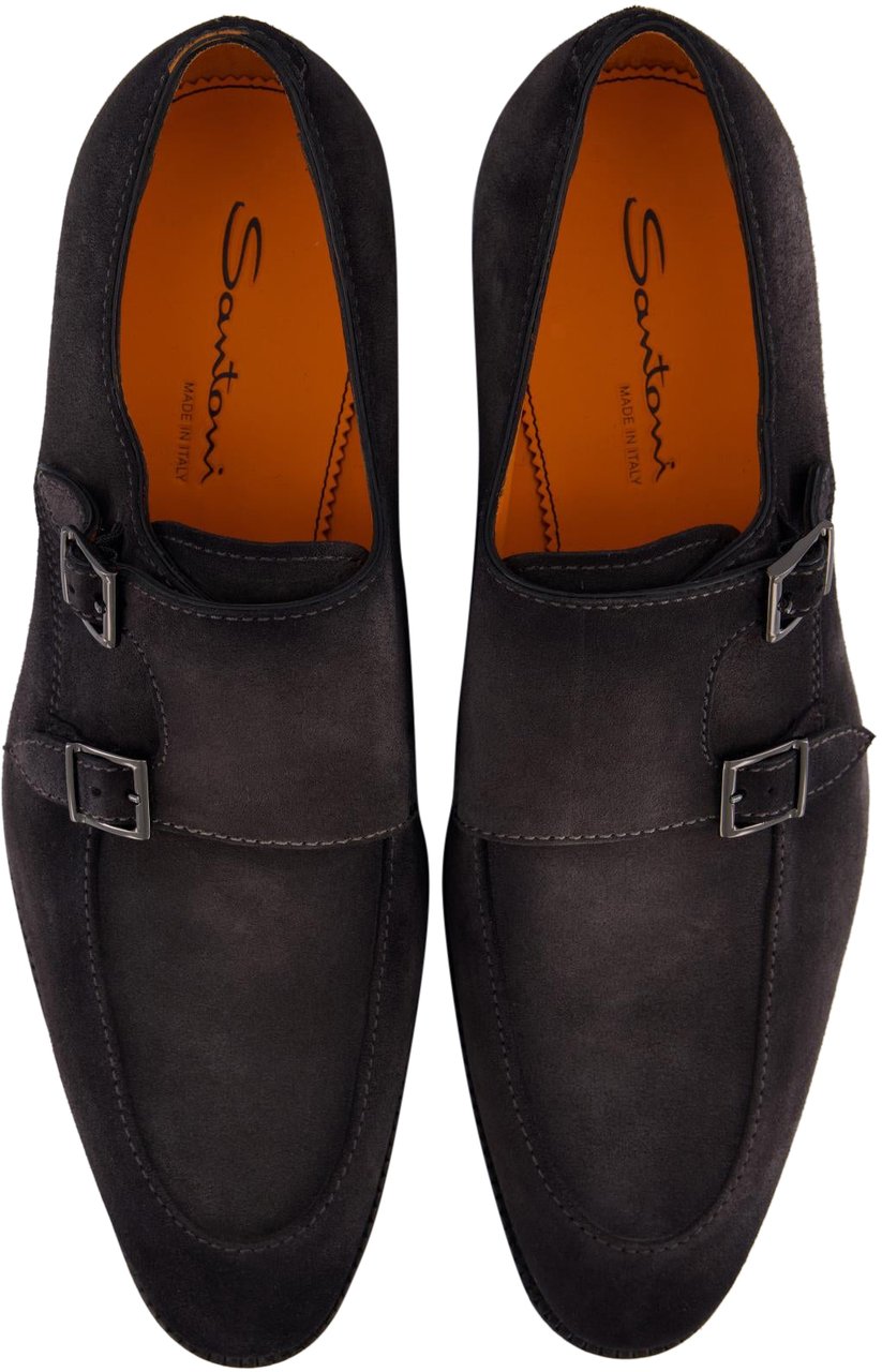 Santoni Heren Dyne Double Monk Bruin Bruin