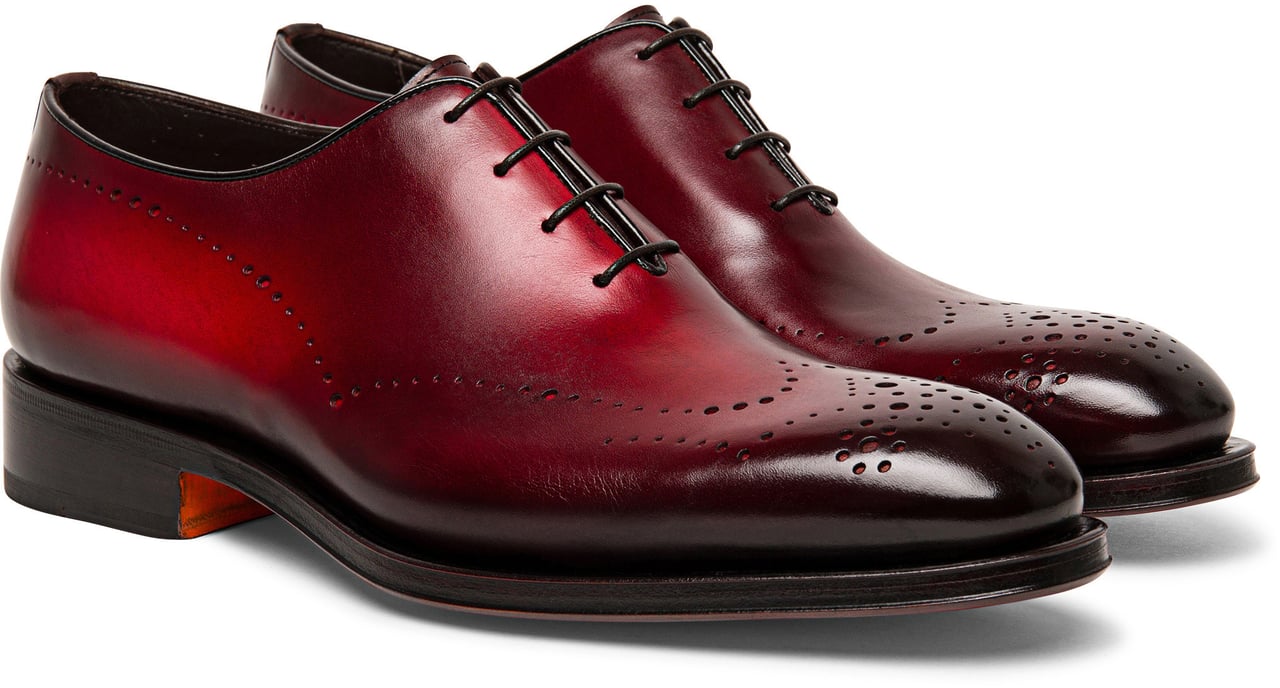 Santoni Men's leather Oxford shoe Wit