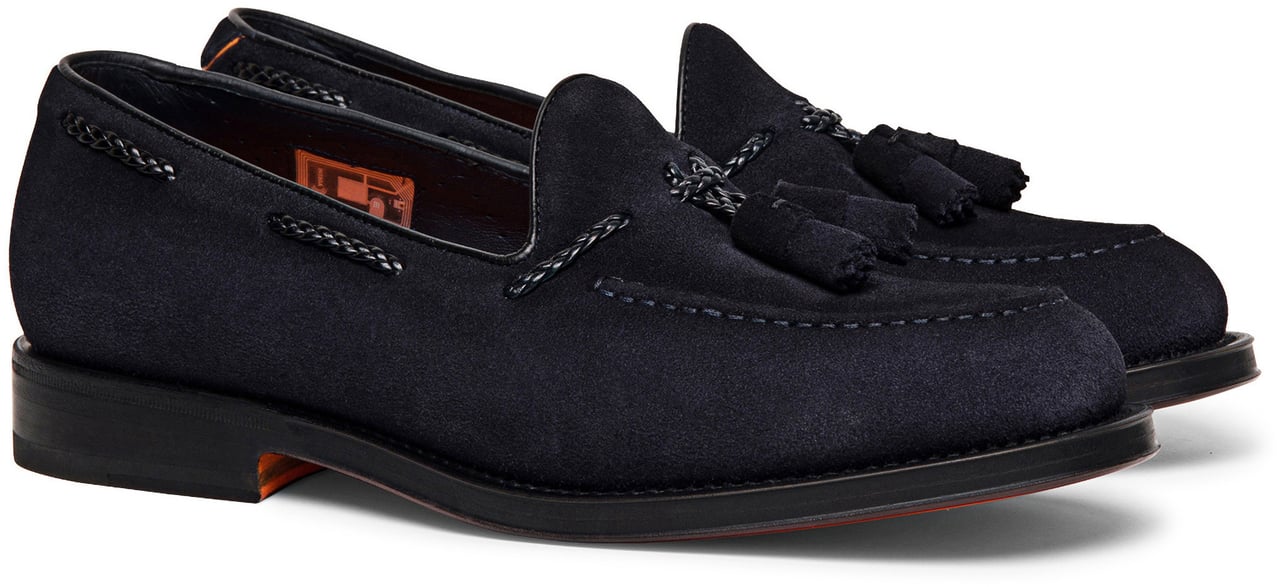 Santoni Men's suede tassel loafer Wit