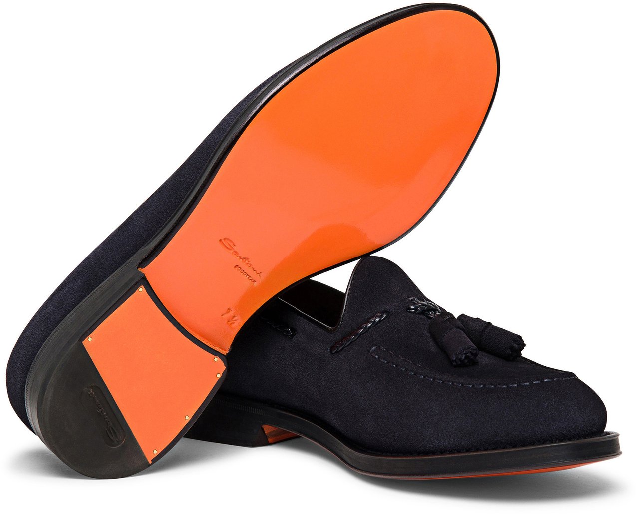 Santoni Men's suede tassel loafer Wit