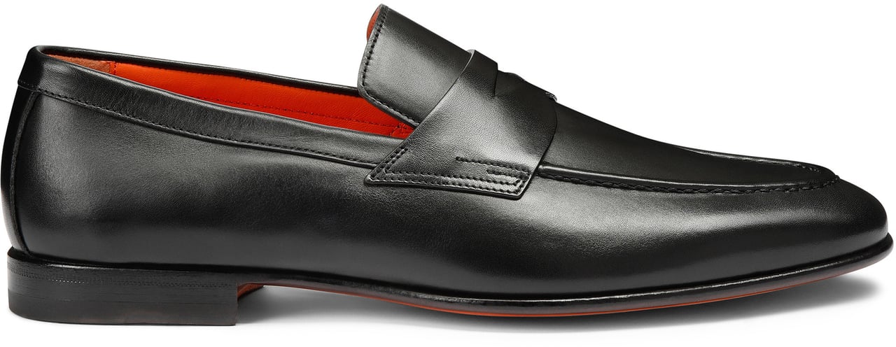 Santoni Men's leather penny loafer Wit