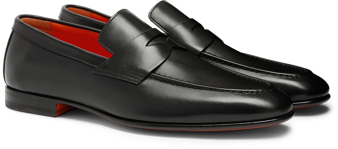 Santoni Men's leather penny loafer Wit