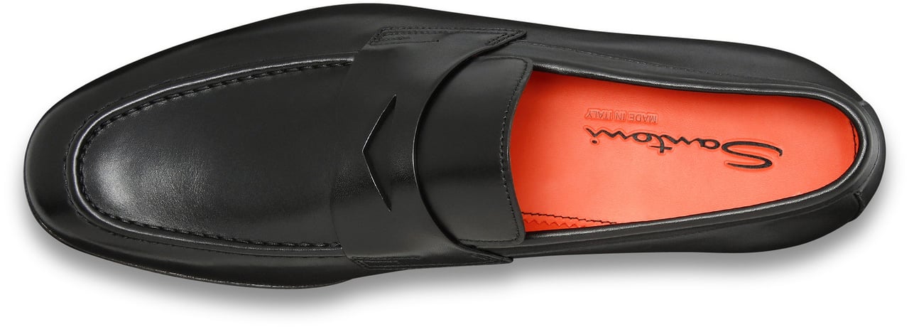 Santoni Men's leather penny loafer Wit