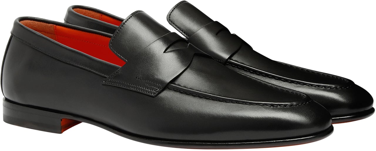 Santoni Men's leather penny loafer Wit