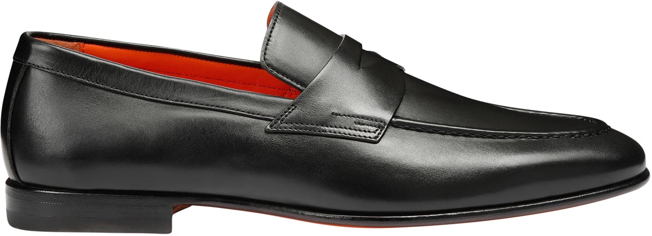 Santoni Men's leather penny loafer Wit