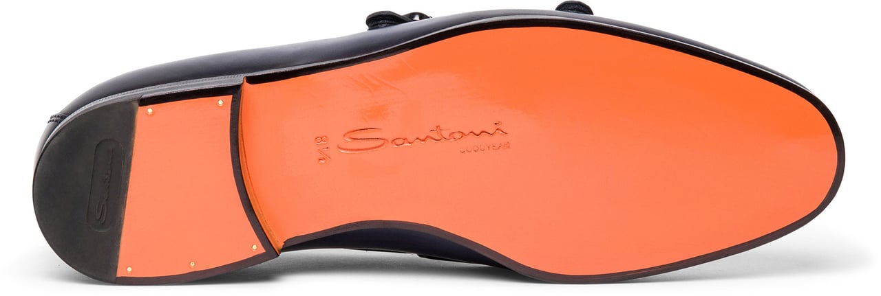 Santoni Men's leather doublebuckle loafer Wit