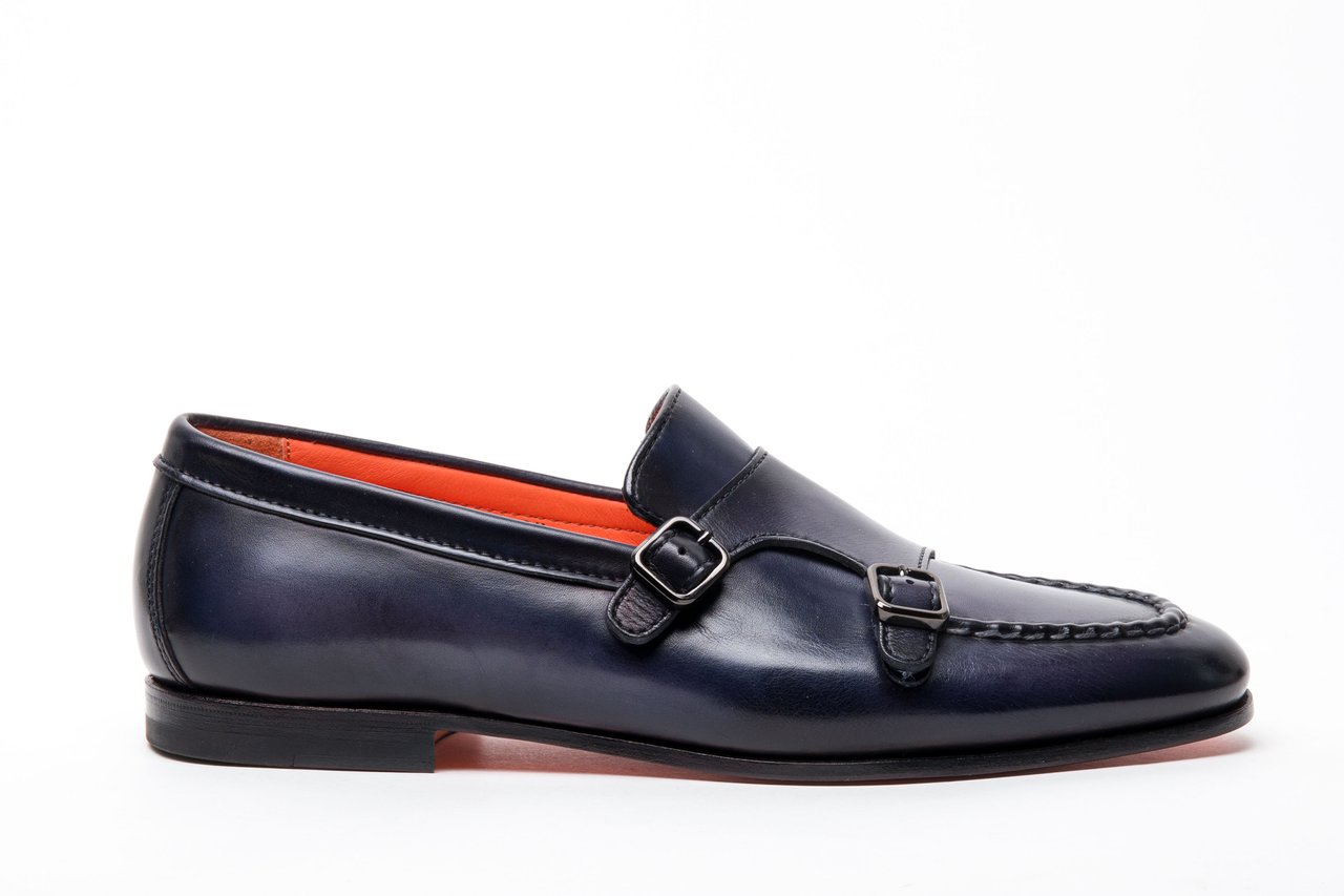 Santoni Flat Shoes Blue Blauw