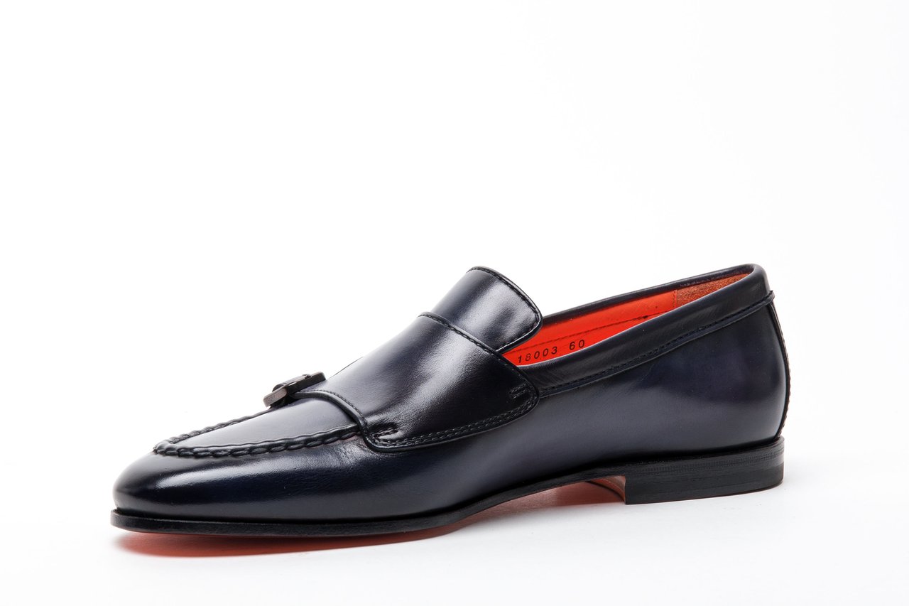 Santoni Flat Shoes Blue Blauw