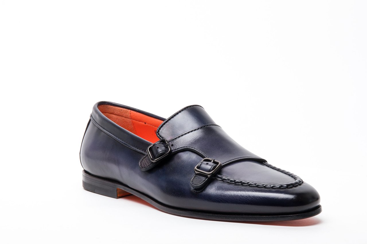 Santoni Flat Shoes Blue Blauw