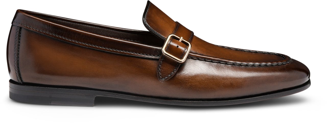 Santoni Men's singlebuckle loafer Wit