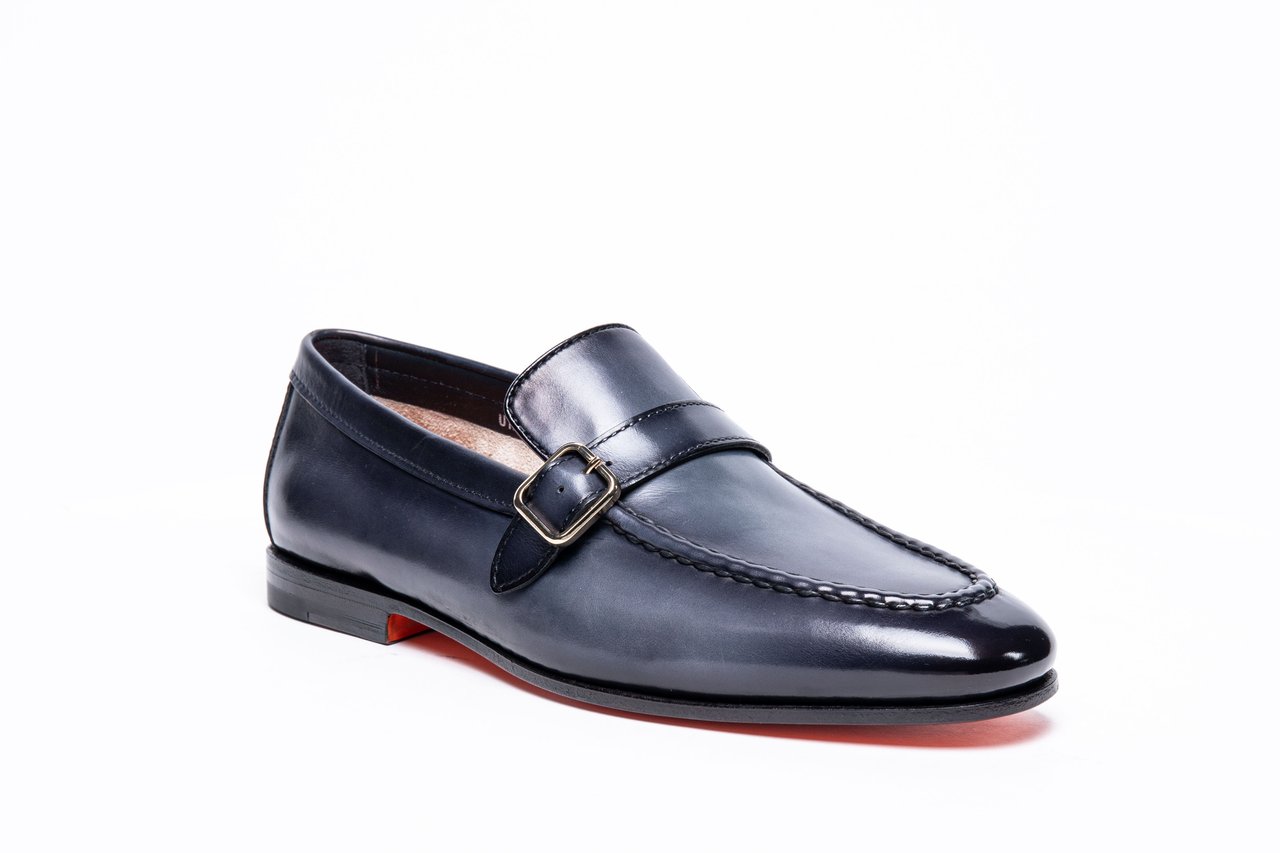 Santoni Flat Shoes Blue Blauw