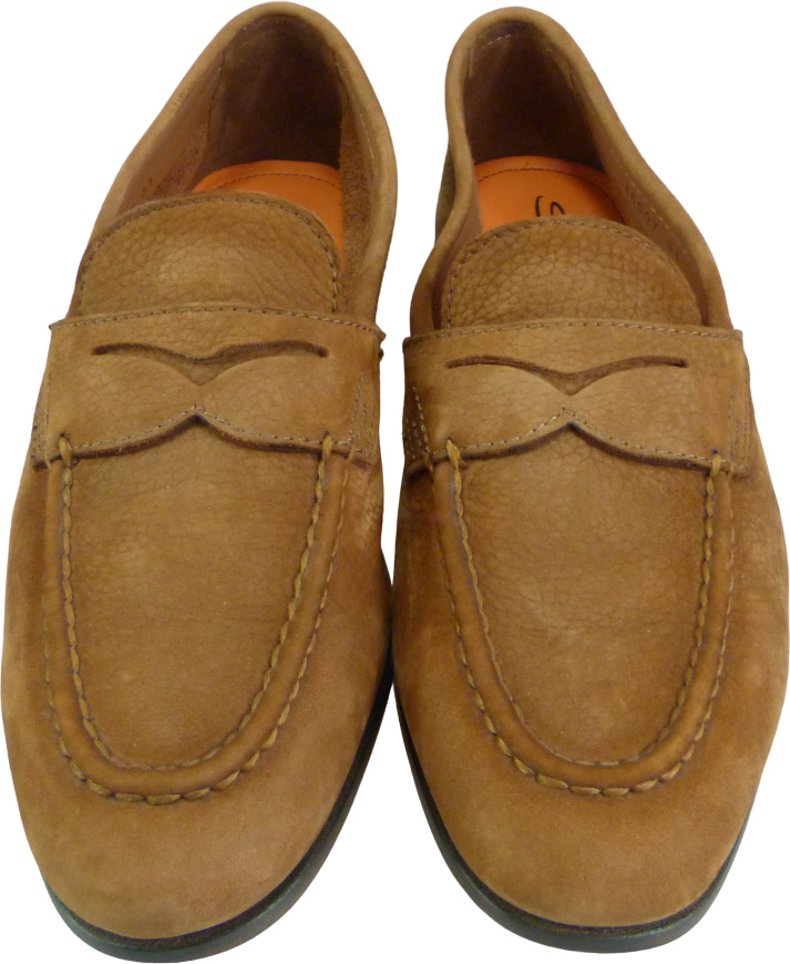 Santoni Mocassino in Pelle Martellata Marrone Bruin