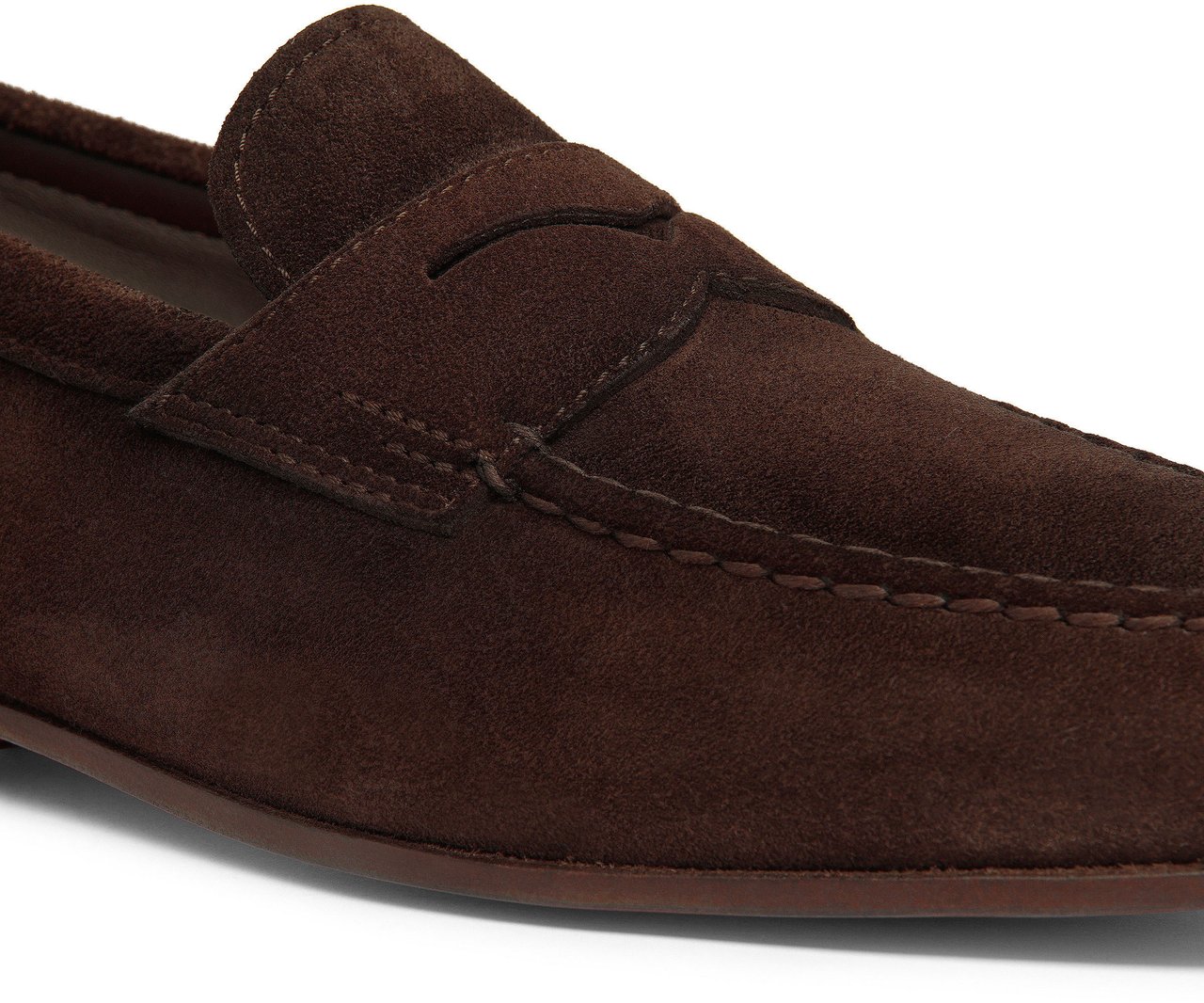 Santoni Men’s suede penny loafer Wit