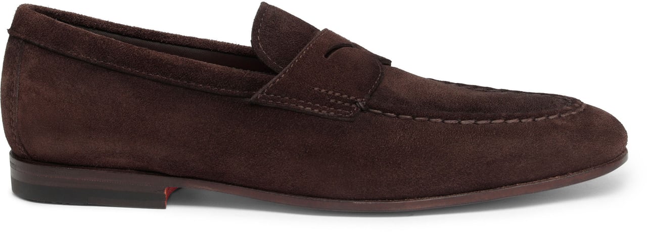 Santoni Men’s suede penny loafer Wit
