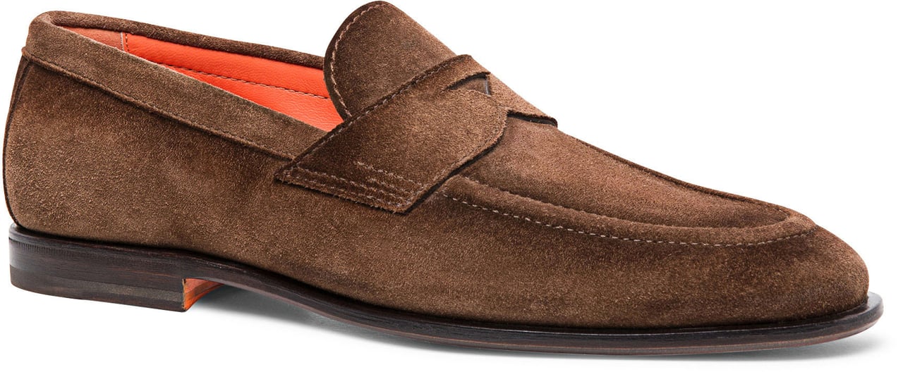 Santoni Men’s suede loafer Wit