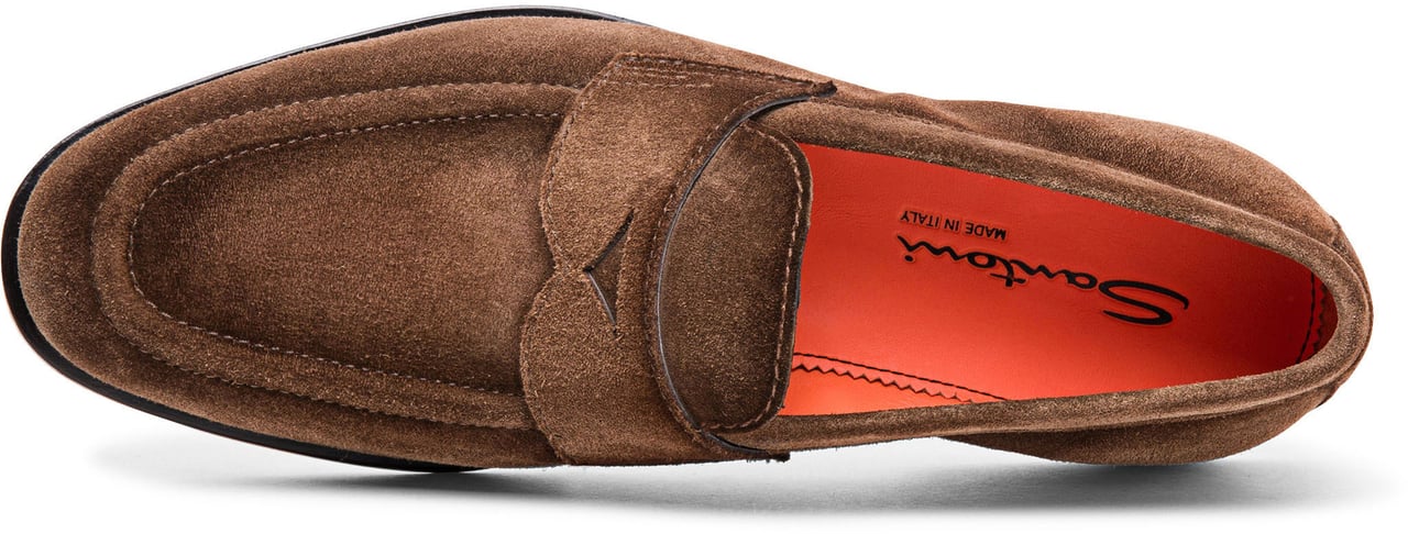 Santoni Men’s suede loafer Wit