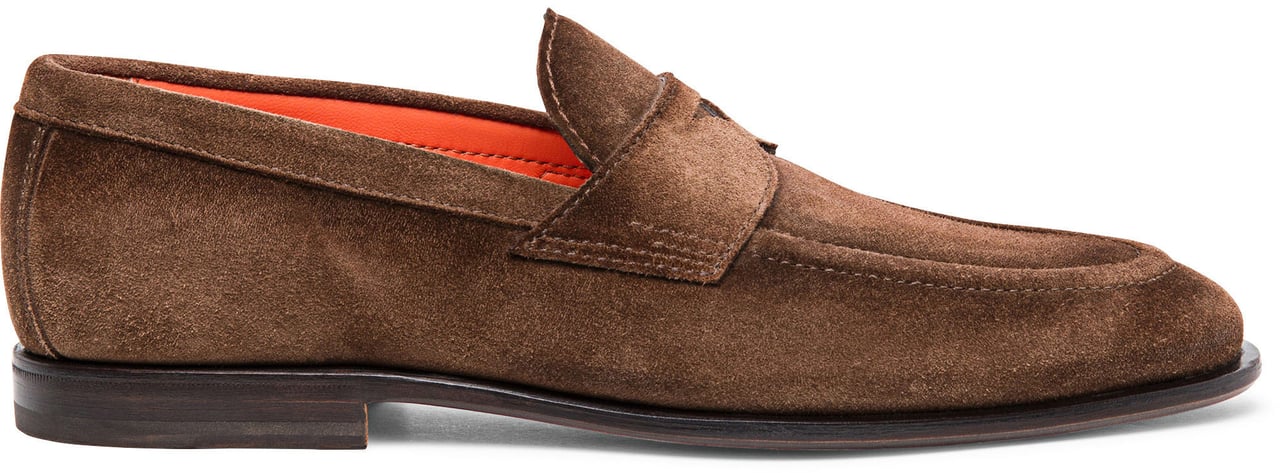 Santoni Men’s suede loafer Wit