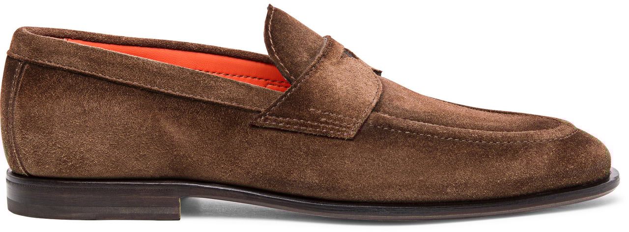Santoni Men’s suede loafer Wit