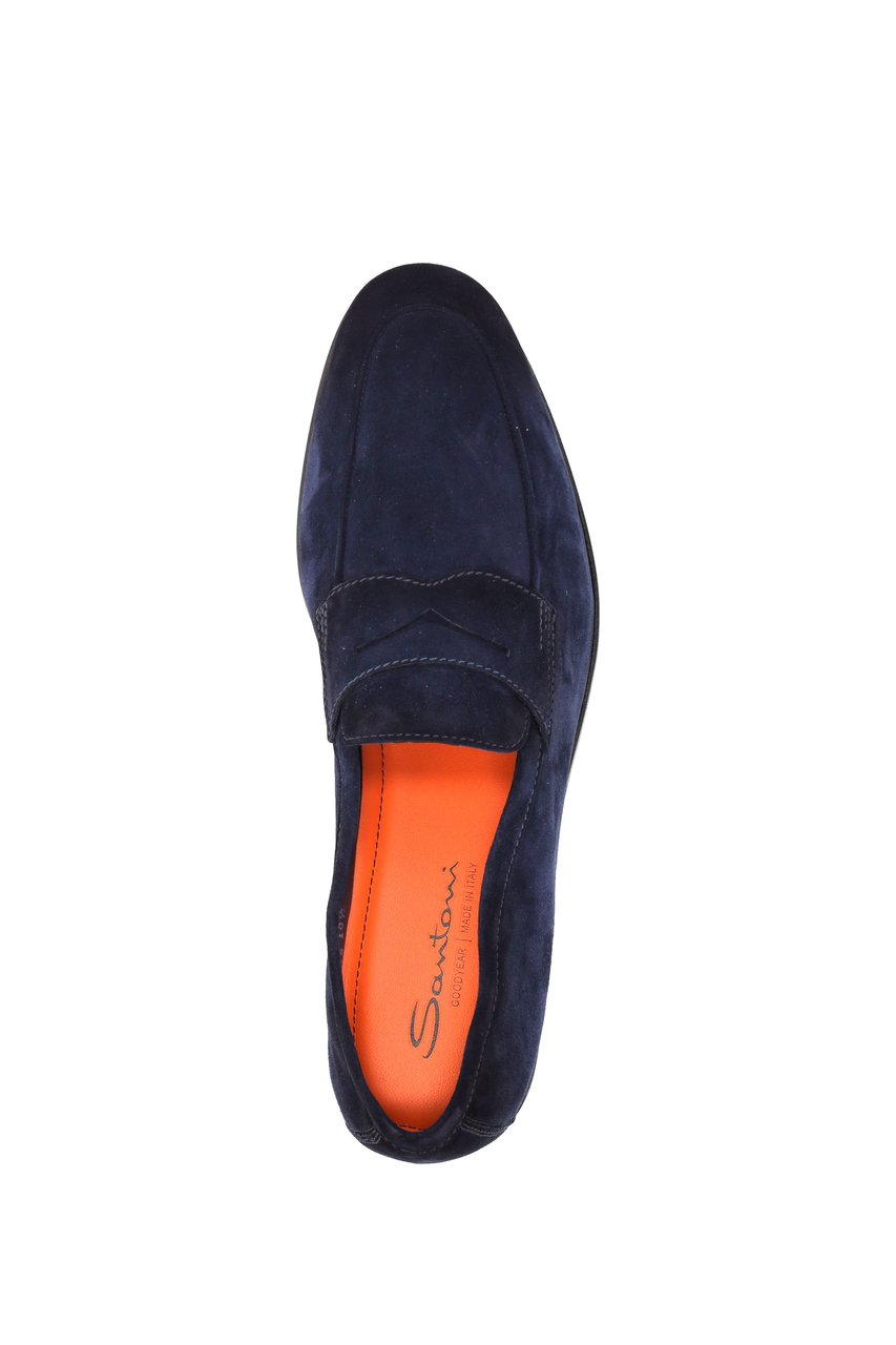 Santoni Suede Moccasins Goodyear Construction Zwart