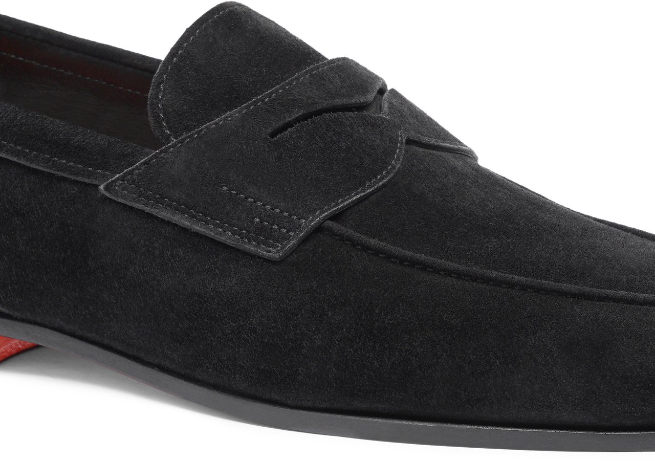 Santoni Men's suede Carlo loafer Wit